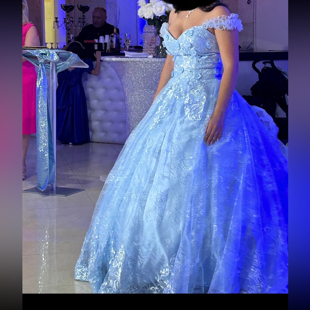 Sky blue gown